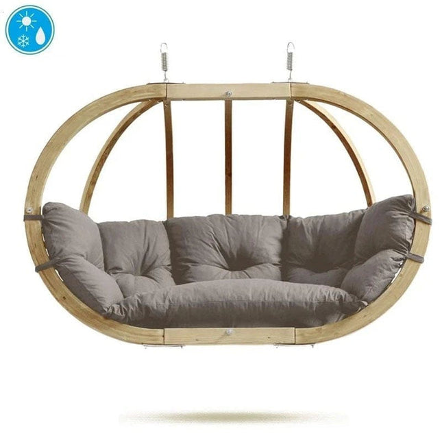 Amazonas Hammock Chair Amazonas | Globo Royal Taupe Double Seater Hanging Chair (Weatherproof Cushion) AZ-2030842 Globo Royal Taupe Double Seater Hanging Chair