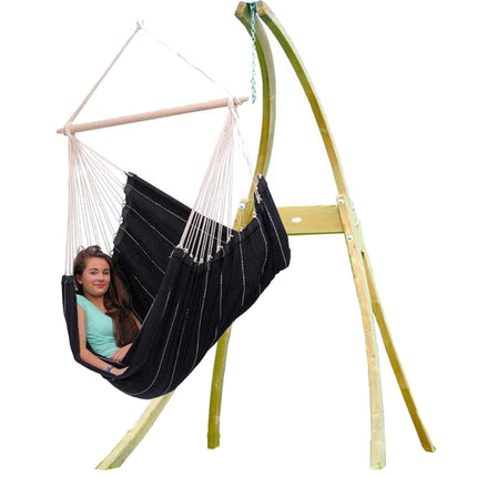 Amazonas Hammock Chair Black Amazonas | Brasil Hanging Chair Wooden Stand Set AZ-2030140 AZ-4013100