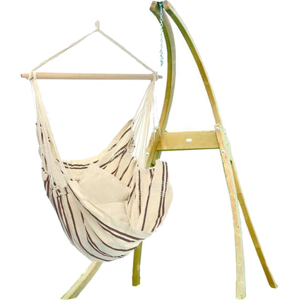 Amazonas Hammock Chair Cappuccino Linen Amazonas | Brasil Hanging Chair Wooden Stand Set AZ-2030280 AZ-4013100