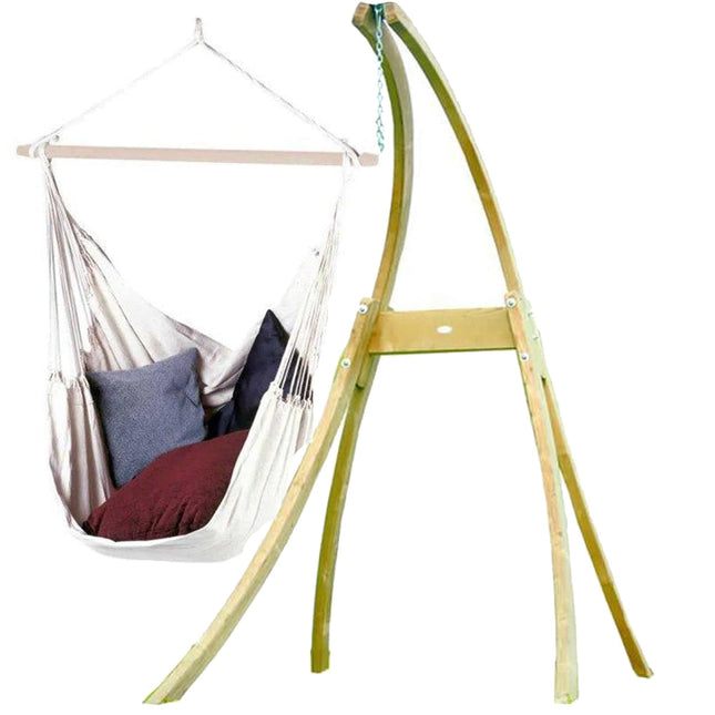 Amazonas Hammock Chair Natura White Amazonas | Brasil Hanging Chair Wooden Stand Set AZ-2030200 AZ-4013100