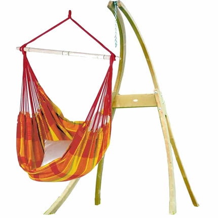 Amazonas Hammock Chair Papaya Orange Amazonas | Brasil Hanging Chair Wooden Stand Set AZ-2030220 AZ-4013100