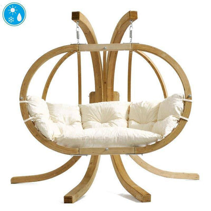 Amazonas Set Weatherproof Natura White Globo Royal Double Seater Hanging Chair Set AZ-4013020 AZ-2030850 4030454002202