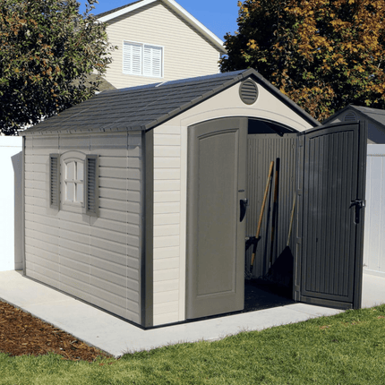 Lifetime Plastic Shed Lifetime 8x10 ft Heavy-Duty Plastic Shed LFT 8x10 60056 Lifetime 8x10 Plastic Shed Heavy-Duty 5055280413038