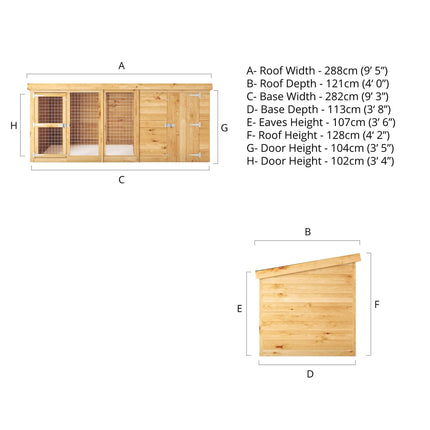 Mercia Dog Kennel Mercia 10x4 Berkshire Dog Kennel & Run