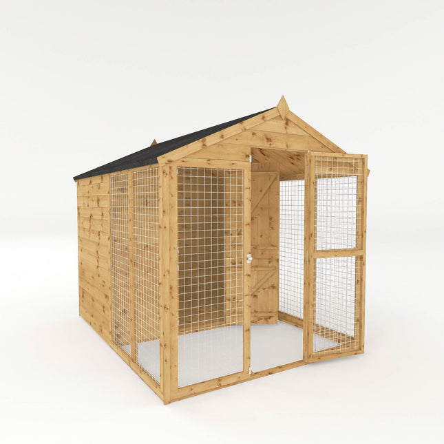 Mercia Dog Kennel Mercia 8x6 Shiplap Apex Dog Kennel & Run