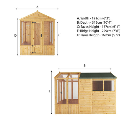 Mercia Greenhouse Mercia 10 x 6 Premium Woodsman Apex Styrene Combi Greenhouse Mercia 10 x 6 Premium Woodsman Apex Styrene Combi Greenhouse