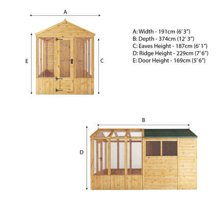 Mercia Greenhouse Mercia 12 x 6 Premium Woodsman Apex Styrene Combi Greenhouse Mercia 12 x 6 Premium Woodsman Apex Styrene Combi Greenhouse