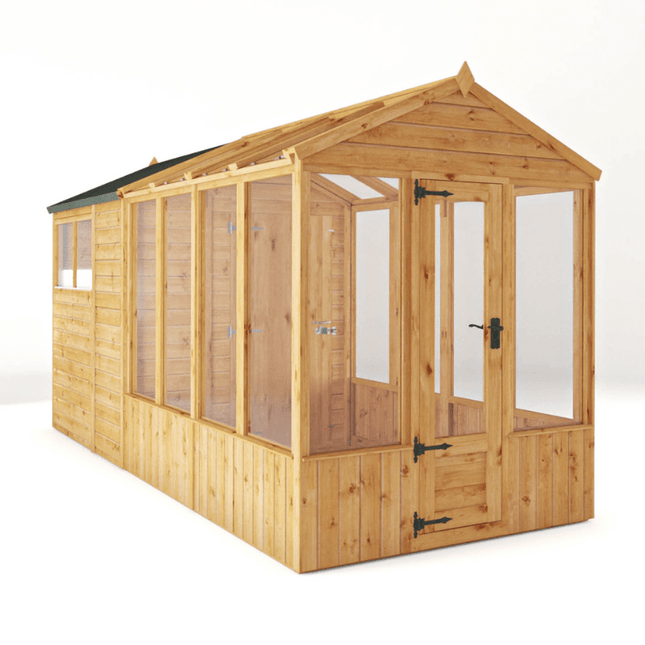 Mercia Greenhouse Mercia 14 x 6 Premium Woodsman Apex Styrene Combi Greenhouse Mercia 14 x 6 Premium Woodsman Apex Styrene Combi Greenhouse