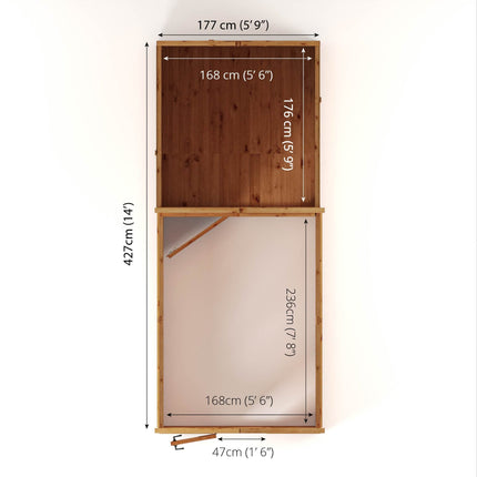 Mercia Greenhouse Mercia 14 x 6 Premium Woodsman Apex Styrene Combi Greenhouse Mercia 14 x 6 Premium Woodsman Apex Styrene Combi Greenhouse