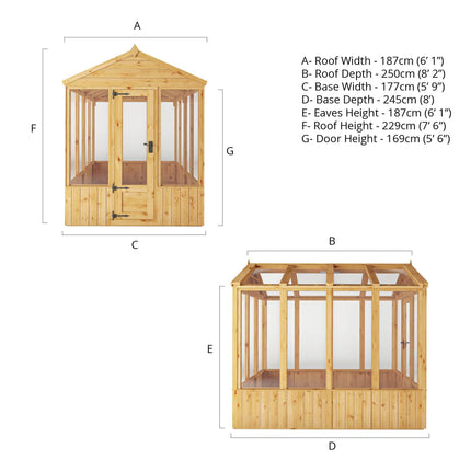 Mercia Greenhouse Mercia 8 x 6 Premium Woodsman Apex Styrene Greenhouse Mercia 8 x 6 Premium Woodsman Apex Styrene Greenhouse