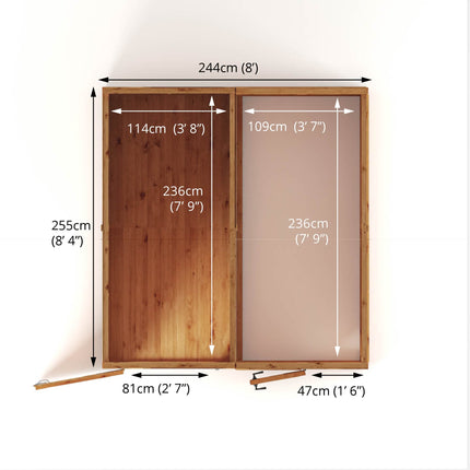 Mercia Greenhouse Mercia 8 x 8 Woodsman Styrene Combi Greenhouse & Storage Shed Mercia 8 x 8 Woodsman Styrene Combi Greenhouse & Storage Shed