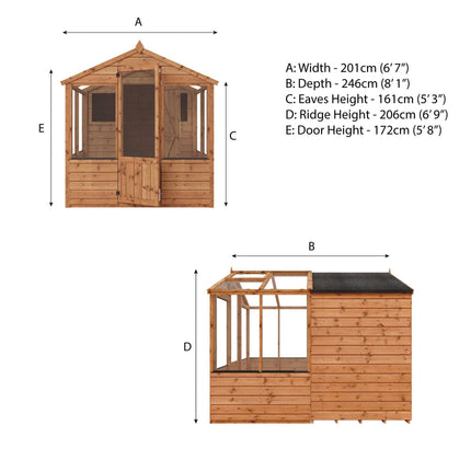 Mercia Greenhouse Mercia 8x6 Combi Greenhouse and Storage Shed