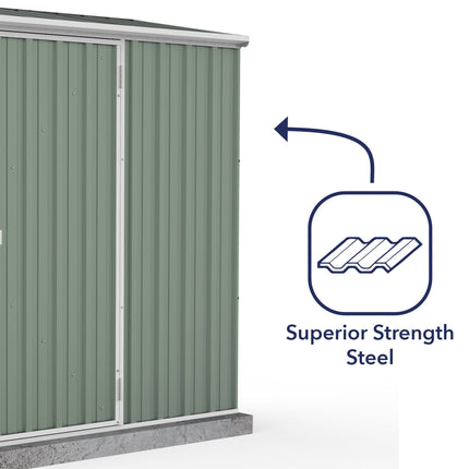 Mercia Metal Shed Mercia Absco 7' 5 x 3 Pale Eucalyptus Easy Build Pent Metal Shed ESDXL20MET008AK 5029442078830