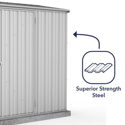 Mercia Metal Shed Mercia Absco 7' 5 x 3 Titanium Space Saver Metal Shed ESDXL20MET109AK 5029442005355