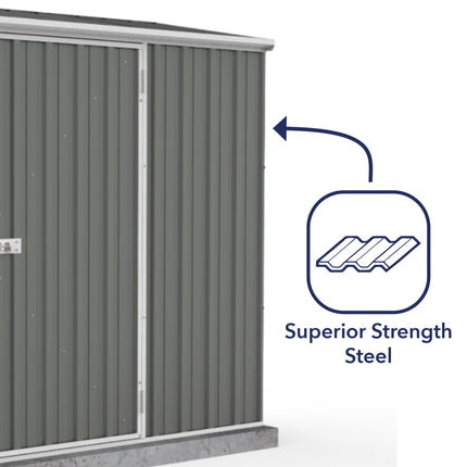 Mercia Metal Shed Mercia Absco 7' 5 x 3 Woodland Grey Easy Build Pent Metal Shed ESDXL20MET096AK 5029442090566