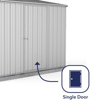 Mercia Metal Shed Mercia Absco 7' 5 x 5 Titanium Easy Build Pent Metal Shed ESDXL20MET003AK 5029442074634