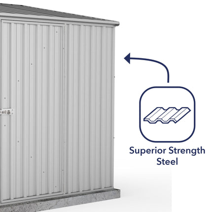 Mercia Metal Shed Mercia Absco 7' 5 x 5 Titanium Easy Build Pent Metal Shed ESDXL20MET003AK 5029442074634