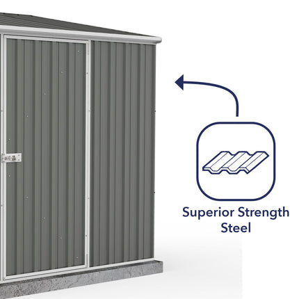 Mercia Metal Shed Mercia Absco 7' 5 x 5 Woodland Grey Easy Build Pent Metal Shed ESDXL20MET100AK 5029442090603