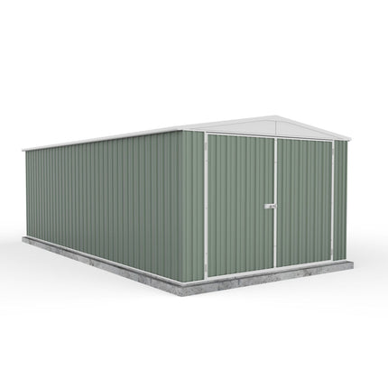 Mercia Metal Shed Mercia Absco Apex Metal Garage 10x20 - Pale Eucalyptus ESDXL20MET035-AK 5029442078885