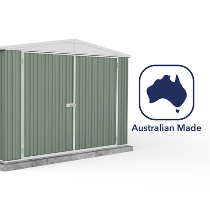 Mercia Metal Shed Mercia Absco Apex Metal Garage 10x20 - Pale Eucalyptus ESDXL20MET035-AK 5029442078885