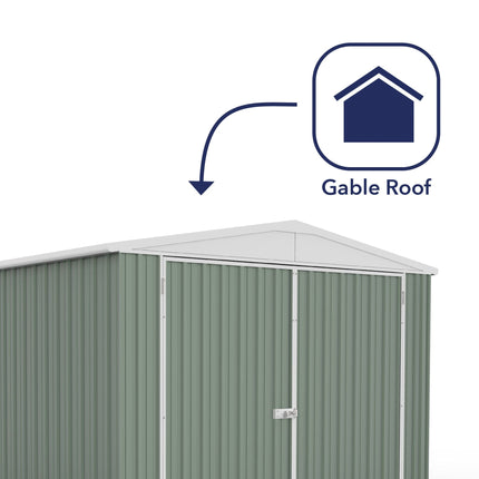 Mercia Metal Shed Mercia Absco Apex Metal Garage 10x20 - Pale Eucalyptus ESDXL20MET035-AK 5029442078885