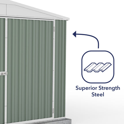 Mercia Metal Shed Mercia Absco Apex Metal Garage 10x20 - Pale Eucalyptus ESDXL20MET035-AK 5029442078885