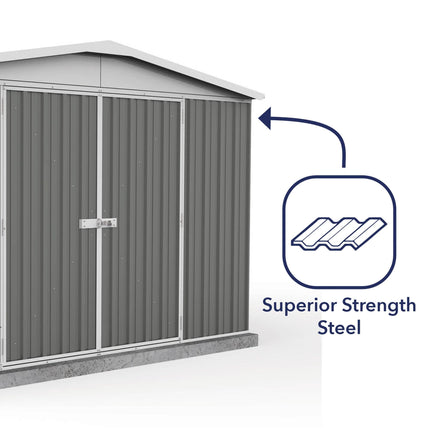 Mercia Metal Shed Mercia Absco Regent Metal Shed 10x10 - Woodland Grey ESDXL20MET125 5029442005515