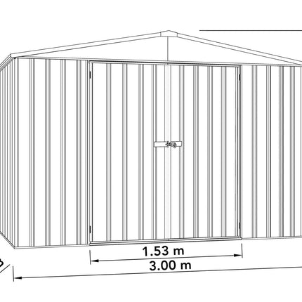 Mercia Metal Shed Mercia Absco Regent Metal Shed 10x10 - Woodland Grey ESDXL20MET125 5029442005515