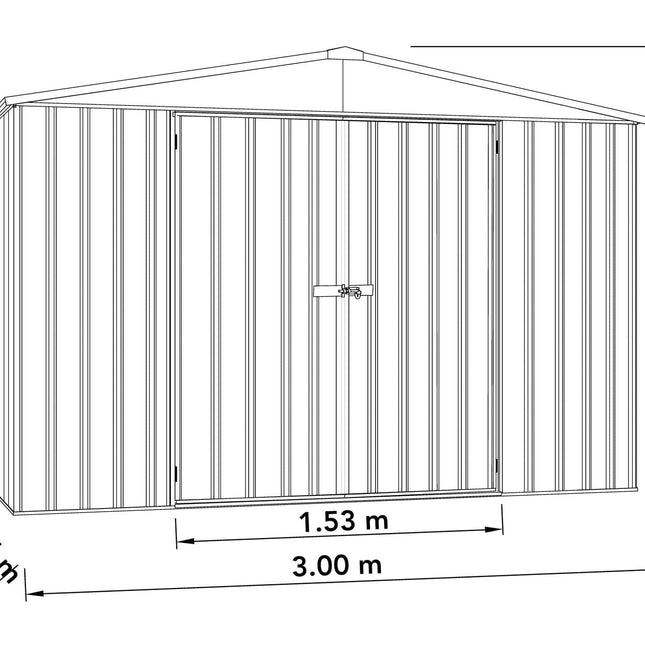 Mercia Metal Shed Mercia Absco Regent Metal Shed 10x5 - Woodland Grey ESDXL20MET123-AK 5029442005492