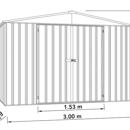 Mercia Metal Shed Mercia Absco Regent Metal Shed 10x7 - Woodland Grey ESDXL20MET124-AK 5029442005508