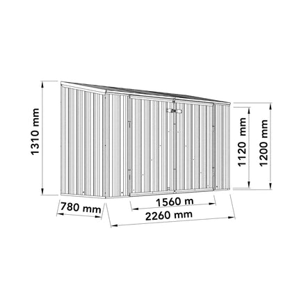 Mercia Metal Storage Mercia Absco 7' 5 x 2' 5 Woodland Grey Metal Bike Shed ESDXL20MET129AK 5029442013503