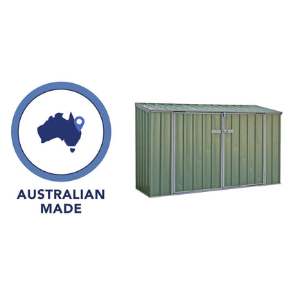 Mercia Metal Storage Mercia Absco 7x3 Pale Eucalyptus Metal Bike Store ESDXL20MET131AK 5029442018737