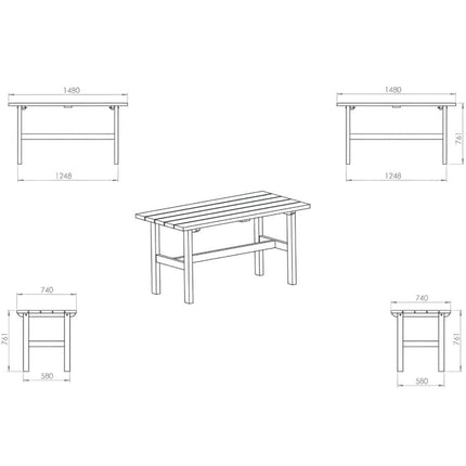 Mercia Outdoor Furniture Mercia Carlton Premium Bench and Table Set ESDXL21PT054K 5029442020105