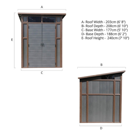 Mercia Plastic Shed Mercia 7x7 Premium Composite Pent Shed ESDXL30PLS027 5029442014623