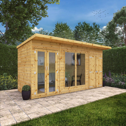 Mercia Summerhouse Mercia 14x6 Maine Summerhouse with Side Shed