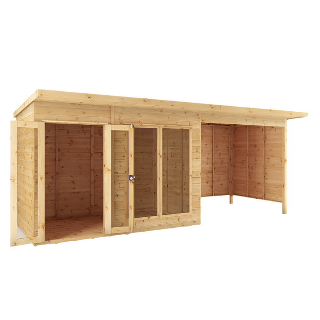 Mercia Summerhouse Mercia 18 x 6 Maine Summerhouse with Patio Area Mercia 18 x 6 Maine Summerhouse with Patio Area