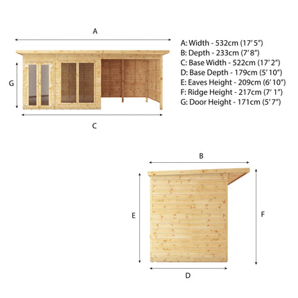 Mercia Summerhouse Mercia 18 x 6 Maine Summerhouse with Patio Area Mercia 18 x 6 Maine Summerhouse with Patio Area