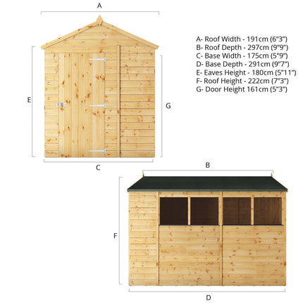 Mercia Wooden Shed Mercia 10x6 Modular Shiplap Apex Wooden Shed