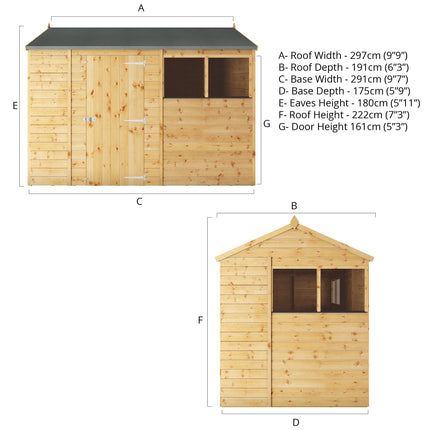 Mercia Wooden Shed Mercia 10x6 Modular Shiplap Apex Wooden Shed