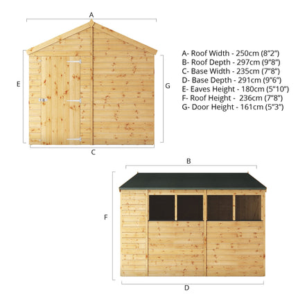 Mercia Wooden Shed Mercia 10x8 Modular Shiplap Apex Wooden Shed