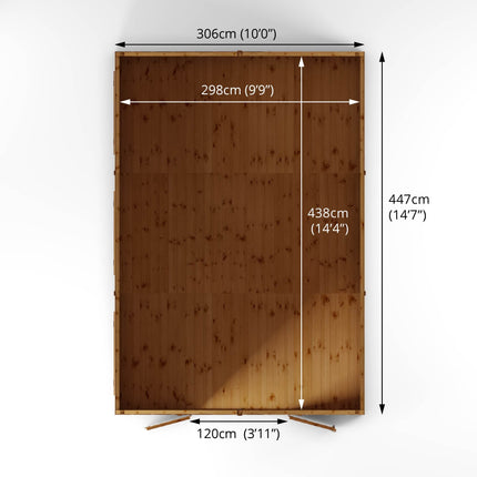 Mercia Wooden Shed Mercia 15 x 10 Premium Shiplap Apex Workshop