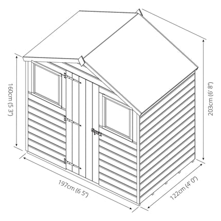 Mercia Wooden Shed Mercia 4x6 Shiplap Apex Shed