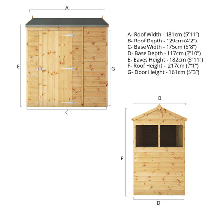 Mercia Wooden Shed Mercia 6x4 Modular Shiplap Apex Wooden Shed