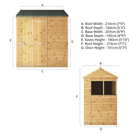 Mercia Wooden Shed Mercia 7x5 Modular Shiplap Apex Shed