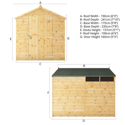 Mercia Wooden Shed Mercia 8x6 Security Shiplap Apex Shed