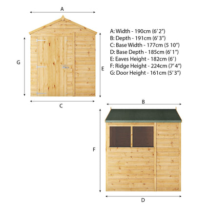 Mercia Wooden Shed Mercia The Woodsman 6x6 Shiplap Apex Wooden Shed SI-100-001-0002 Mercia The Woodsman 6x6 Shiplap Apex Wooden Shed