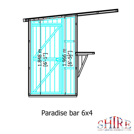 Shire Garden Bar Shire 6x4 Paradise Pent Garden Bar