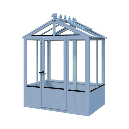 Shire Greenhouse Blue / No Installation Shire Holkham 4x6 Wooden Greenhouse HOLK0406DSL-P24