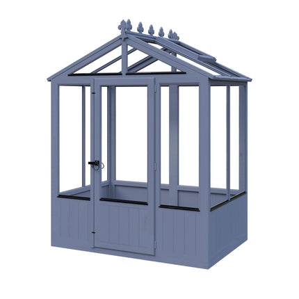 Shire Greenhouse Grey / No Installation Shire Holkham 4x6 Wooden Greenhouse HOLK0406DSL-P33