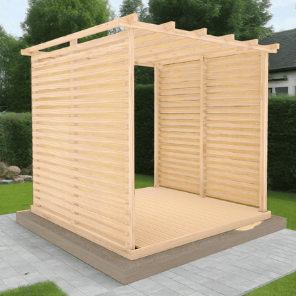 Shire Pergola Shire Ivy Pergola Kit with Decking & Sides 8x8